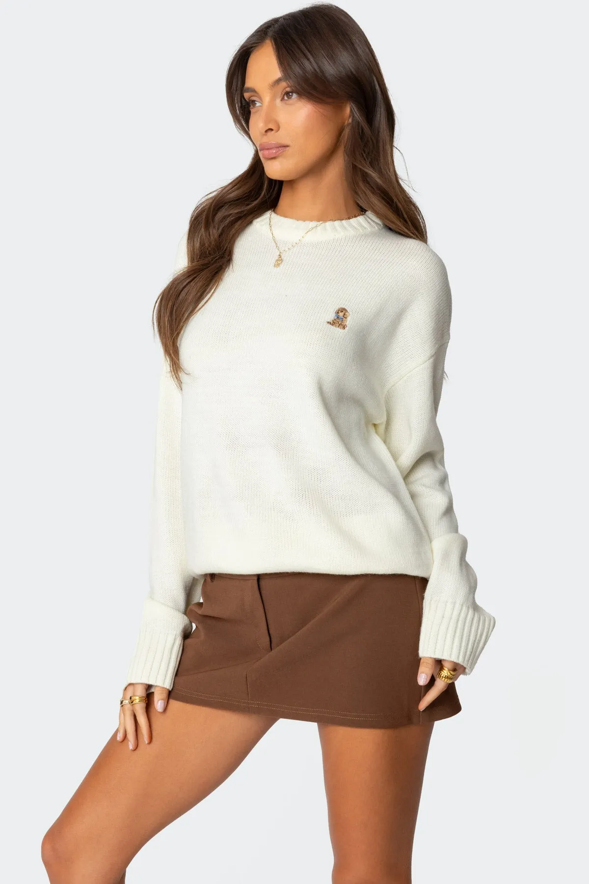 Puppy Love Embroidered Sweater sold by Edikted product image thumbnail 3