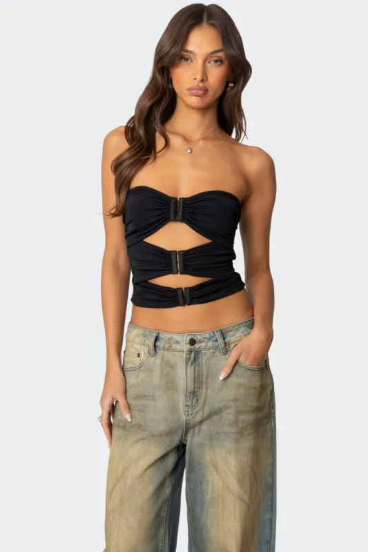 Ariella Cut Out Strapless Top sold by Edikted