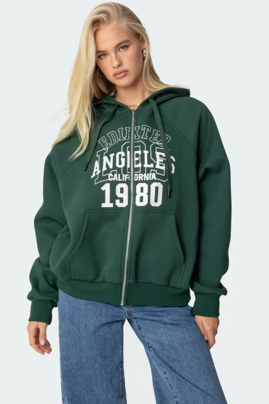 1980 Oversized Zip Up Hoodie sold by Edikted