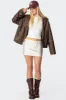 Bexley Bow Satin Effect Mini Skirt sold by Edikted