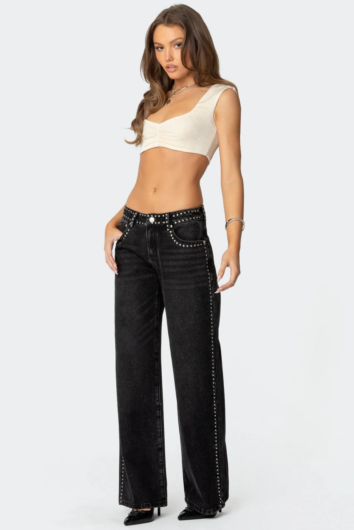 Summit Ruched Crop Top sold by Edikted product image thumbnail 4