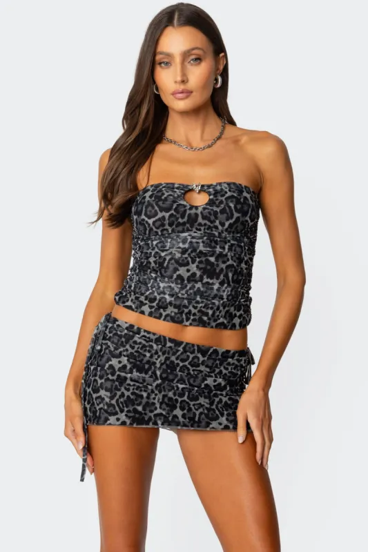 Narah Leopard Printed Tube Top sold by Edikted