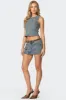 Quinlan Denim Cargo Mini Skirt sold by Edikted