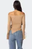 Jeni Asymmetric Off Shoulder Top sold by Edikted