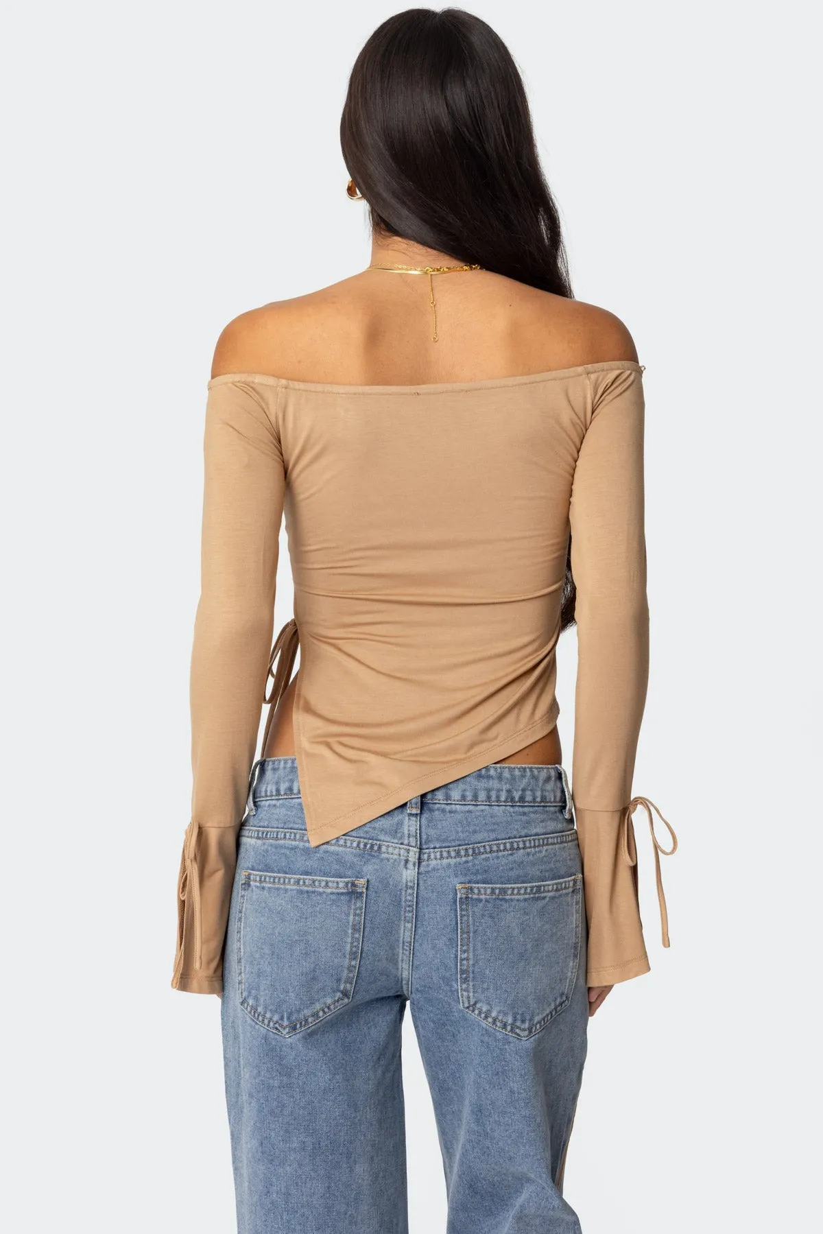 Jeni Asymmetric Off Shoulder Top sold by Edikted product image thumbnail 4