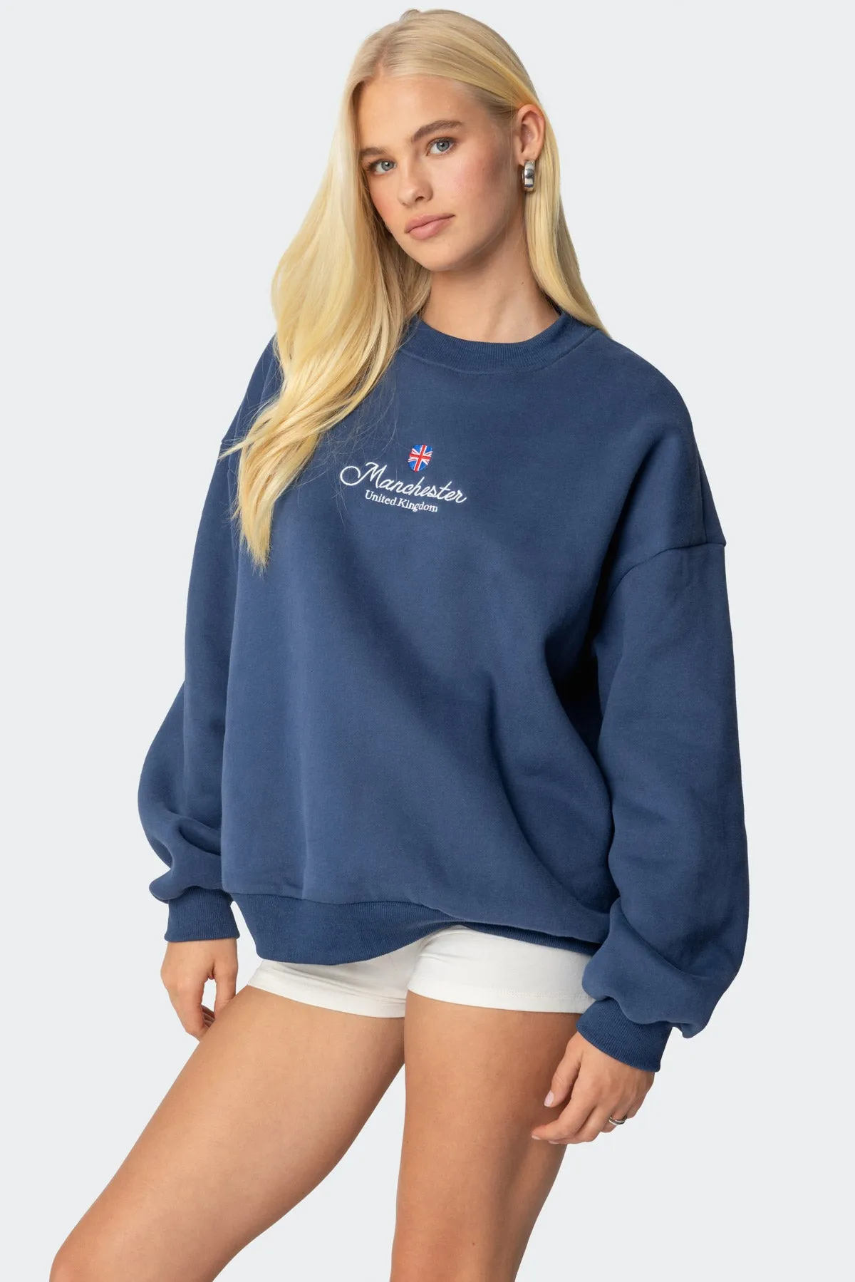 Manchester Embroidered Oversized Sweatshirt sold by Edikted product image thumbnail 3