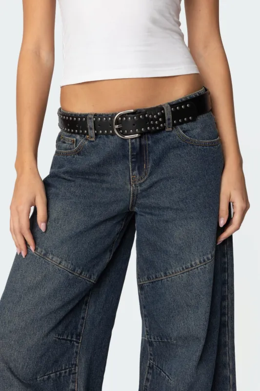 Studded Faux Leather Belt sold by Edikted