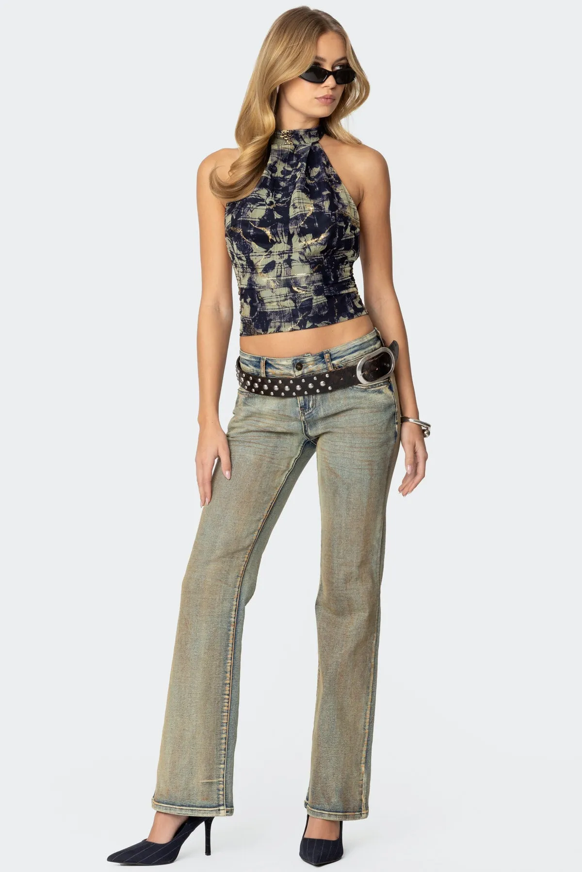 Paz Printed Mesh Top sold by Edikted product image thumbnail 5