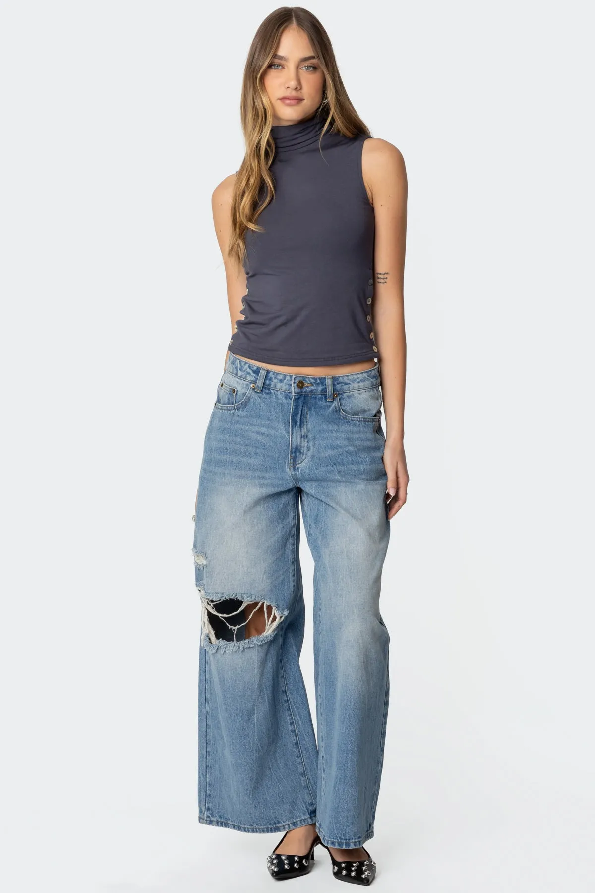 Coral Turtle Neck Top sold by Edikted product image thumbnail 5
