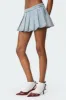 Elyssa Pleated Denim Mini Skort sold by Edikted