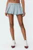 Elyssa Pleated Denim Mini Skort sold by Edikted