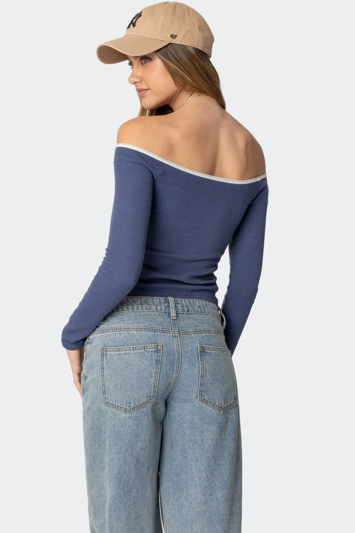 Tal Ruched Off Shoulder Top sold by Edikted product image thumbnail 4