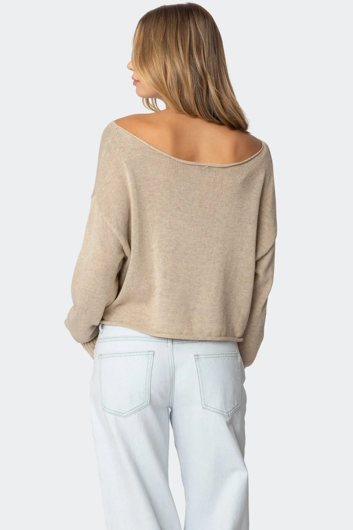 Aviv Wide Neck Oversized Sweater sold by Edikted product image thumbnail 4