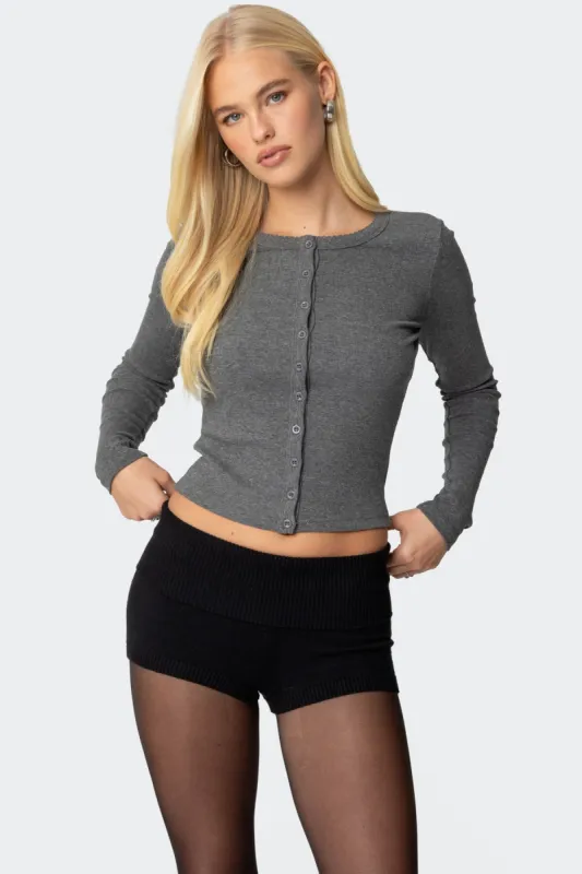 Shilo Ribbed Cardigan sold by Edikted