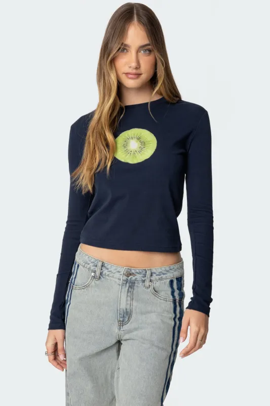Kiwi Long Sleeve T Shirt sold by Edikted