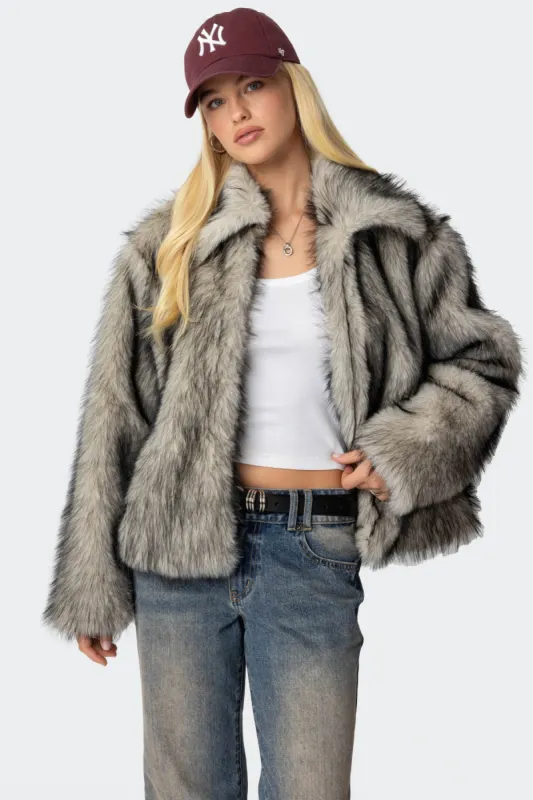 Mob Wife Faux Fur Jacket sold by Edikted