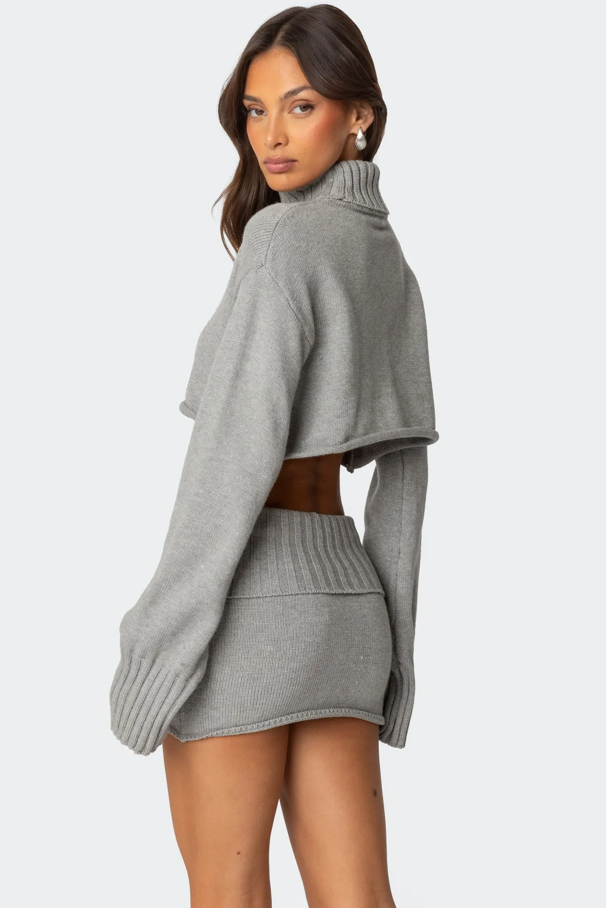 Gino Cropped Turtle Neck Sweater sold by Edikted product image thumbnail 5