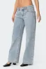Contrast Heart Washed Low Rise Jeans sold by Edikted
