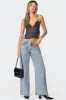 Contrast Heart Washed Low Rise Jeans sold by Edikted