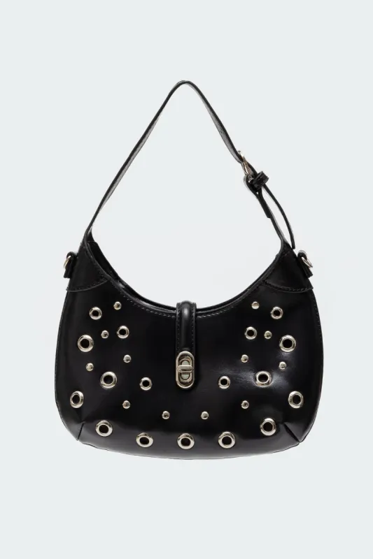 Gale Grommet Faux Leather Bag made by Edikted