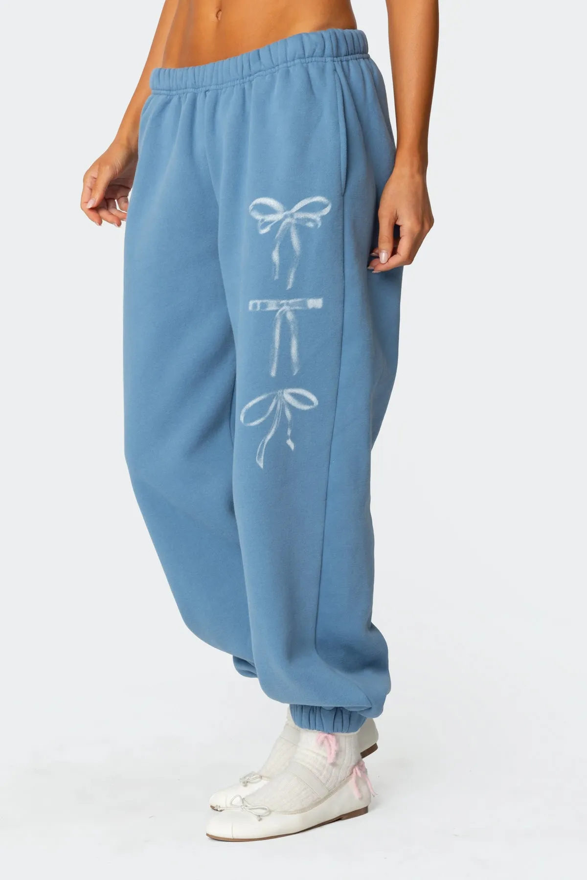Bow Bliss Oversized Sweatpants sold by Edikted product image thumbnail 3