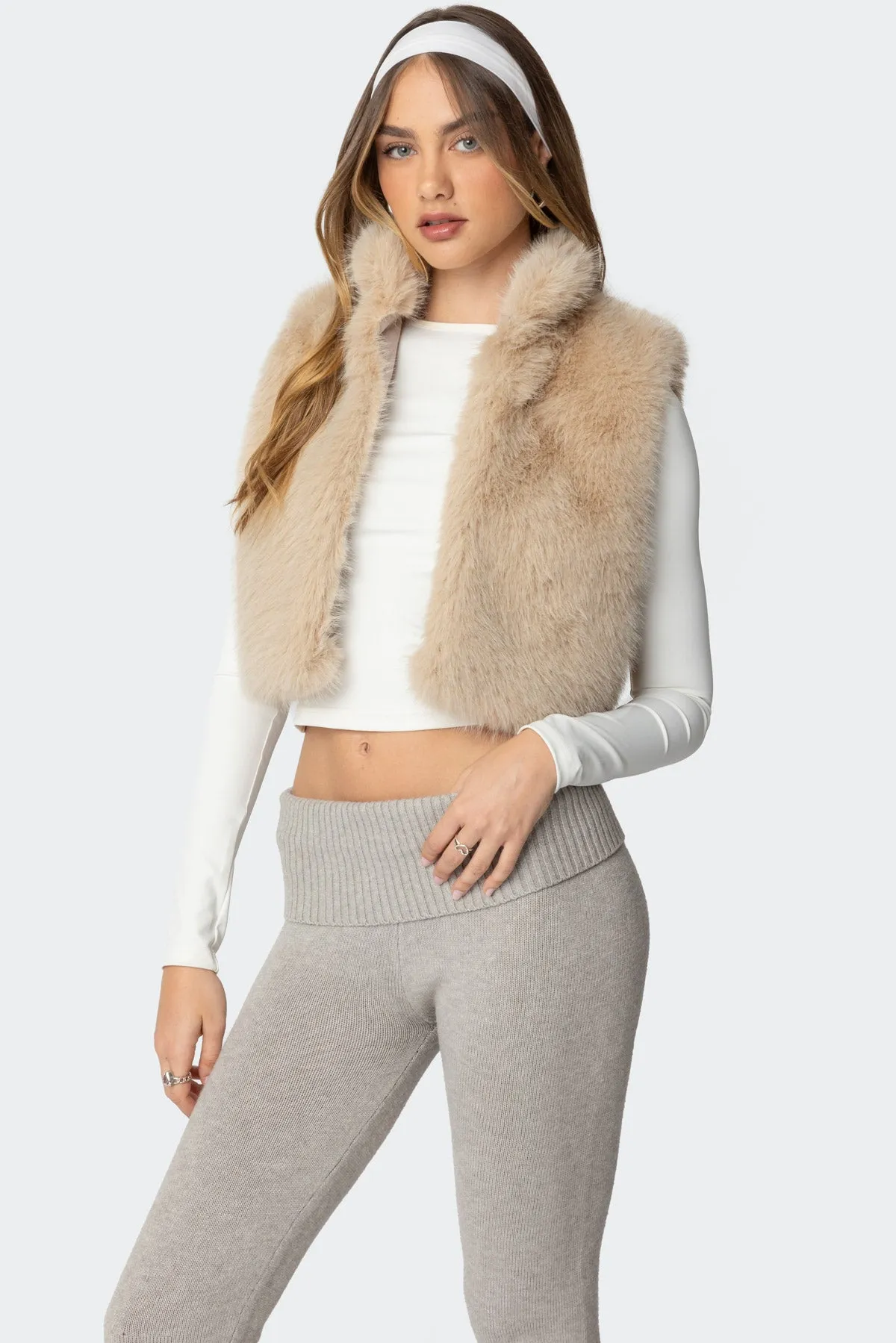 Cassandra Faux Fur Vest sold by Edikted product image thumbnail 3