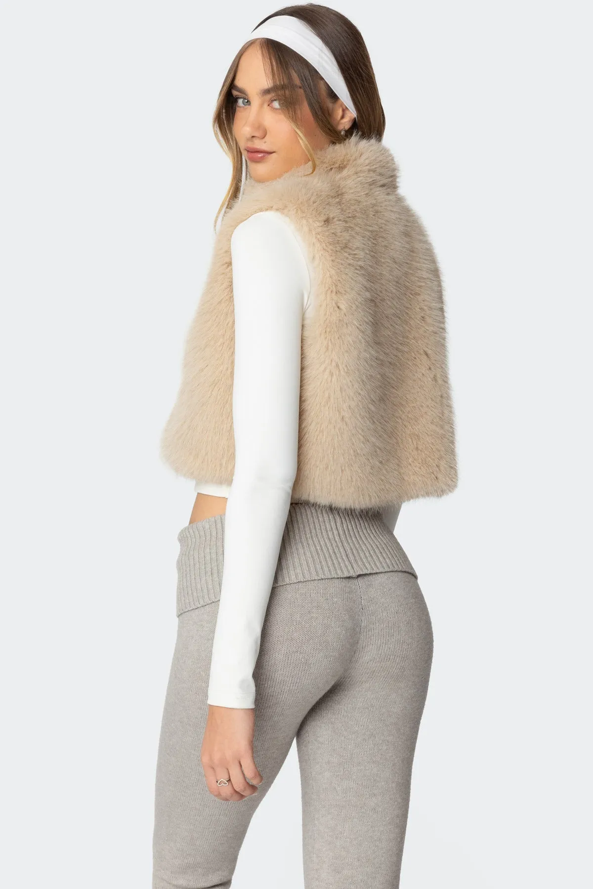 Cassandra Faux Fur Vest sold by Edikted product image thumbnail 5