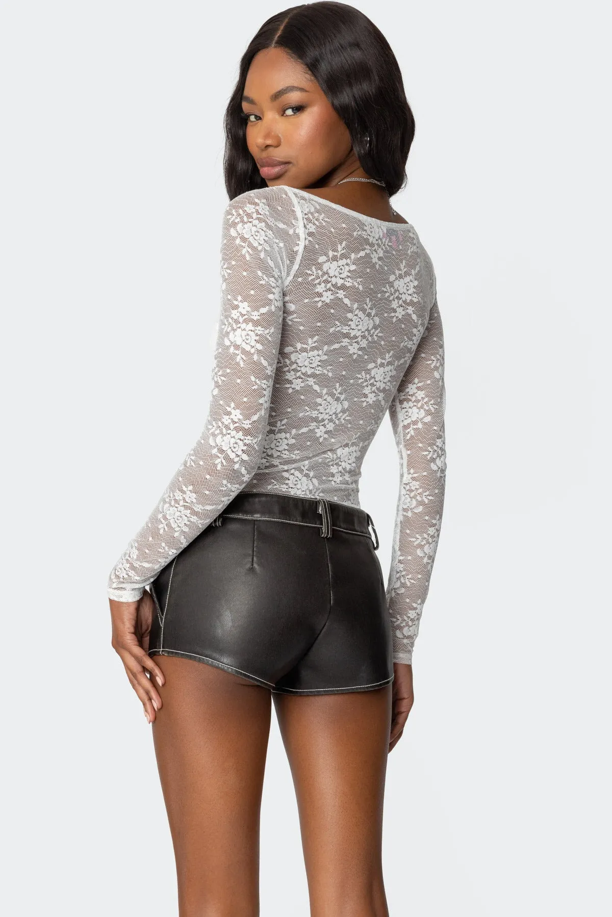Ally Sheer Lace Cupped Bodysuit sold by Edikted product image thumbnail 5