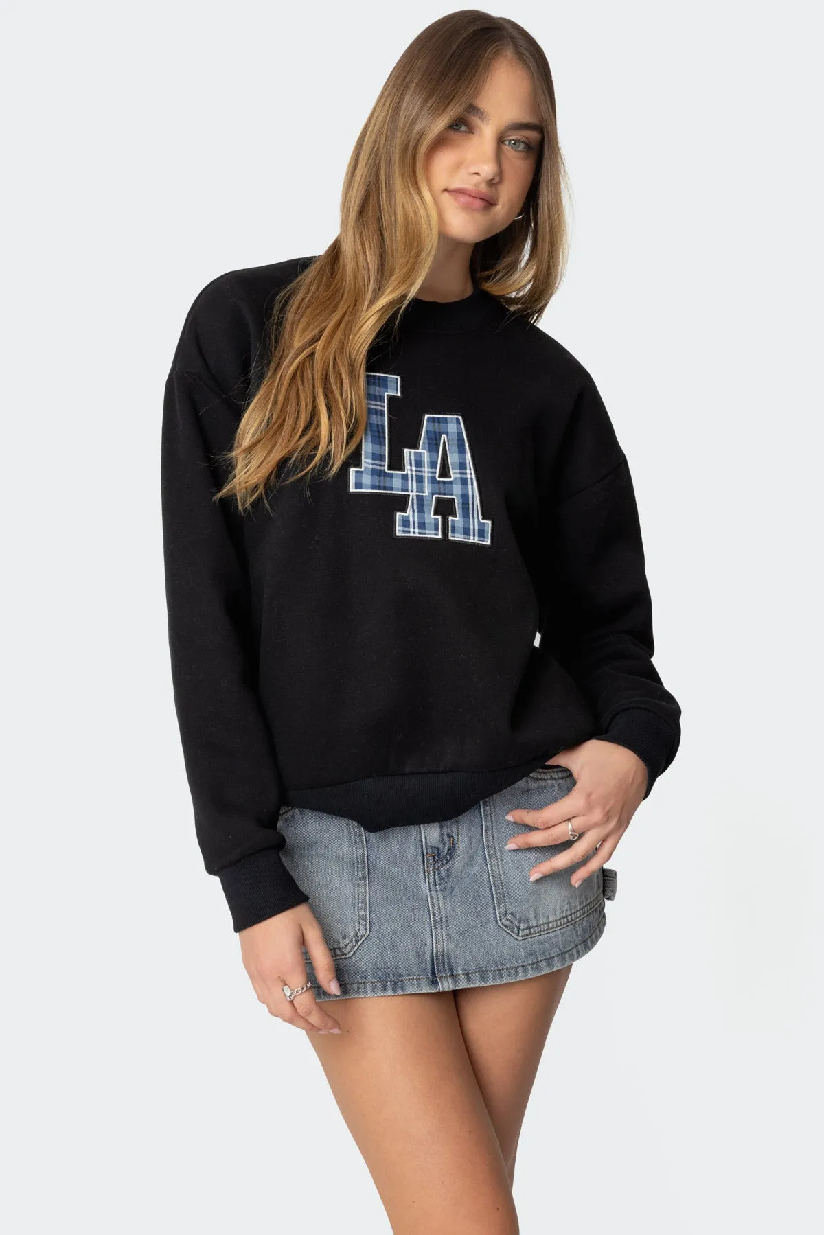 La Plaid Sweatshirt sold by Edikted product image thumbnail 3