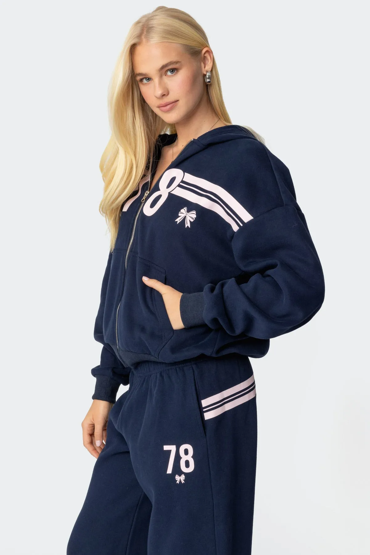 78 Bow Zip Up Hoodie sold by Edikted product image thumbnail 3
