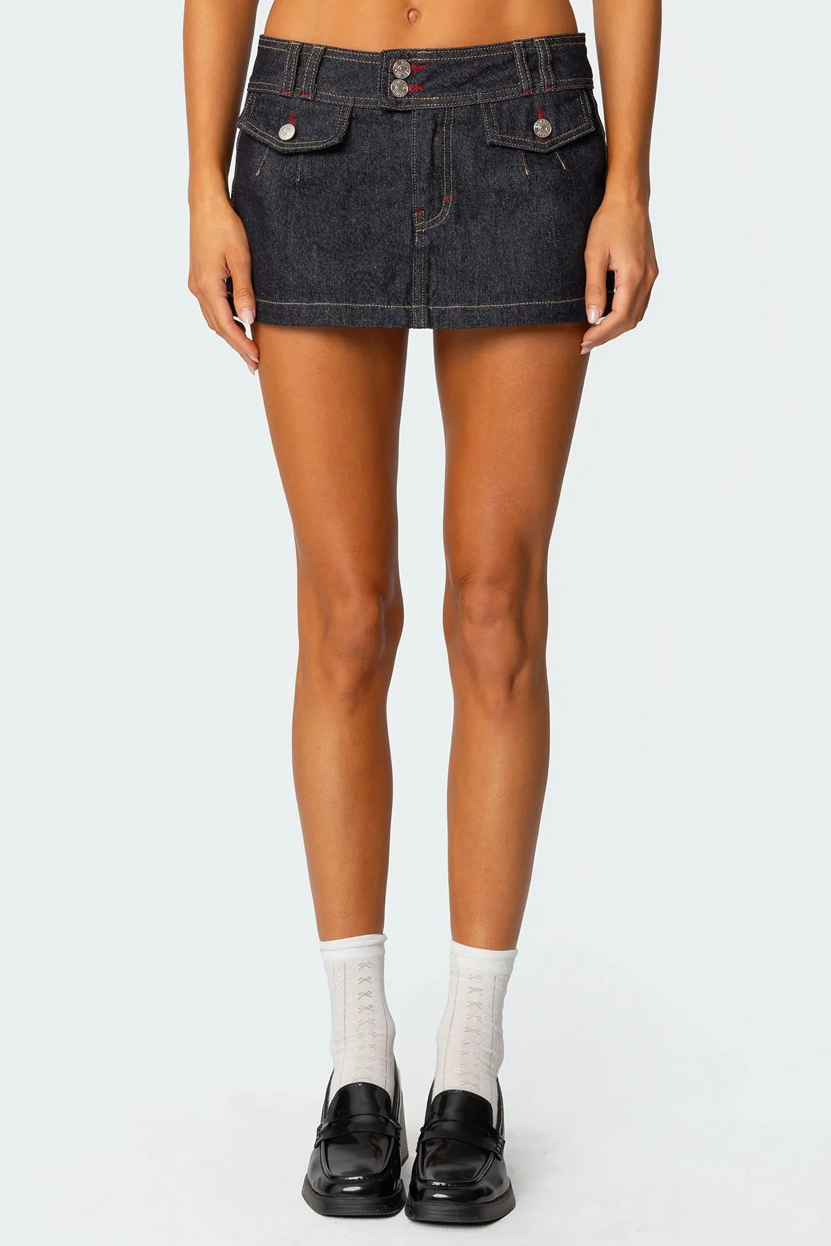 Rae Denim Mini Skort sold by Edikted product image thumbnail 2