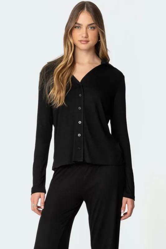 Justina Button Up Top made by Edikted