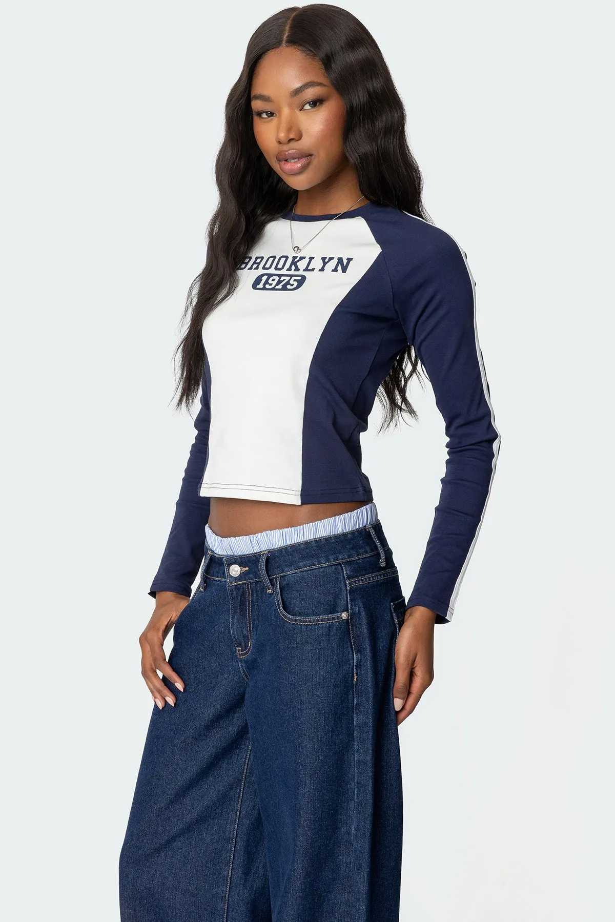 Brooklyn Raglan Long Sleeve T Shirt sold by Edikted product image thumbnail 3