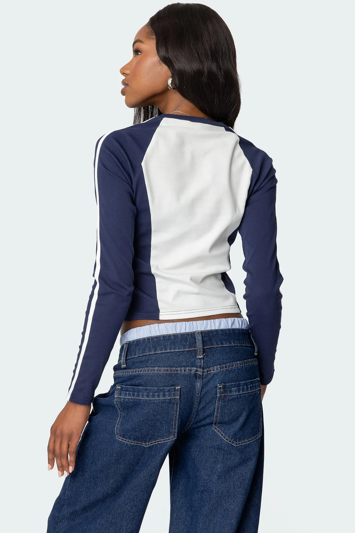 Brooklyn Raglan Long Sleeve T Shirt sold by Edikted product image thumbnail 5