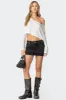 Mia Studded Denim Mini Skirt sold by Edikted