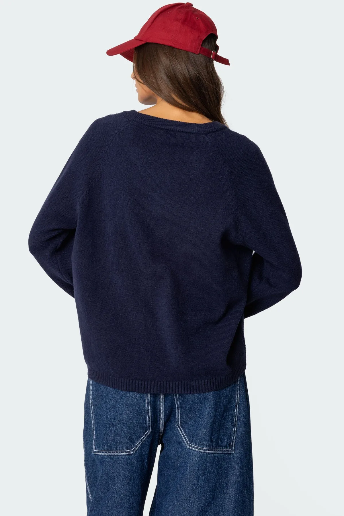 Martha Oversized V Neck Sweater sold by Edikted product image thumbnail 5