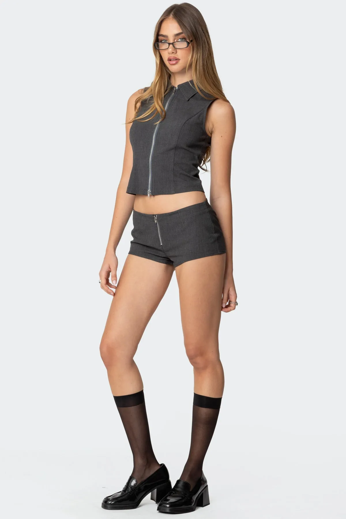 Allie Collared Zip Up Top sold by Edikted product image thumbnail 4
