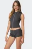 Allie Collared Zip Up Top sold by Edikted