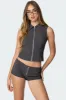 Allie Collared Zip Up Top sold by Edikted