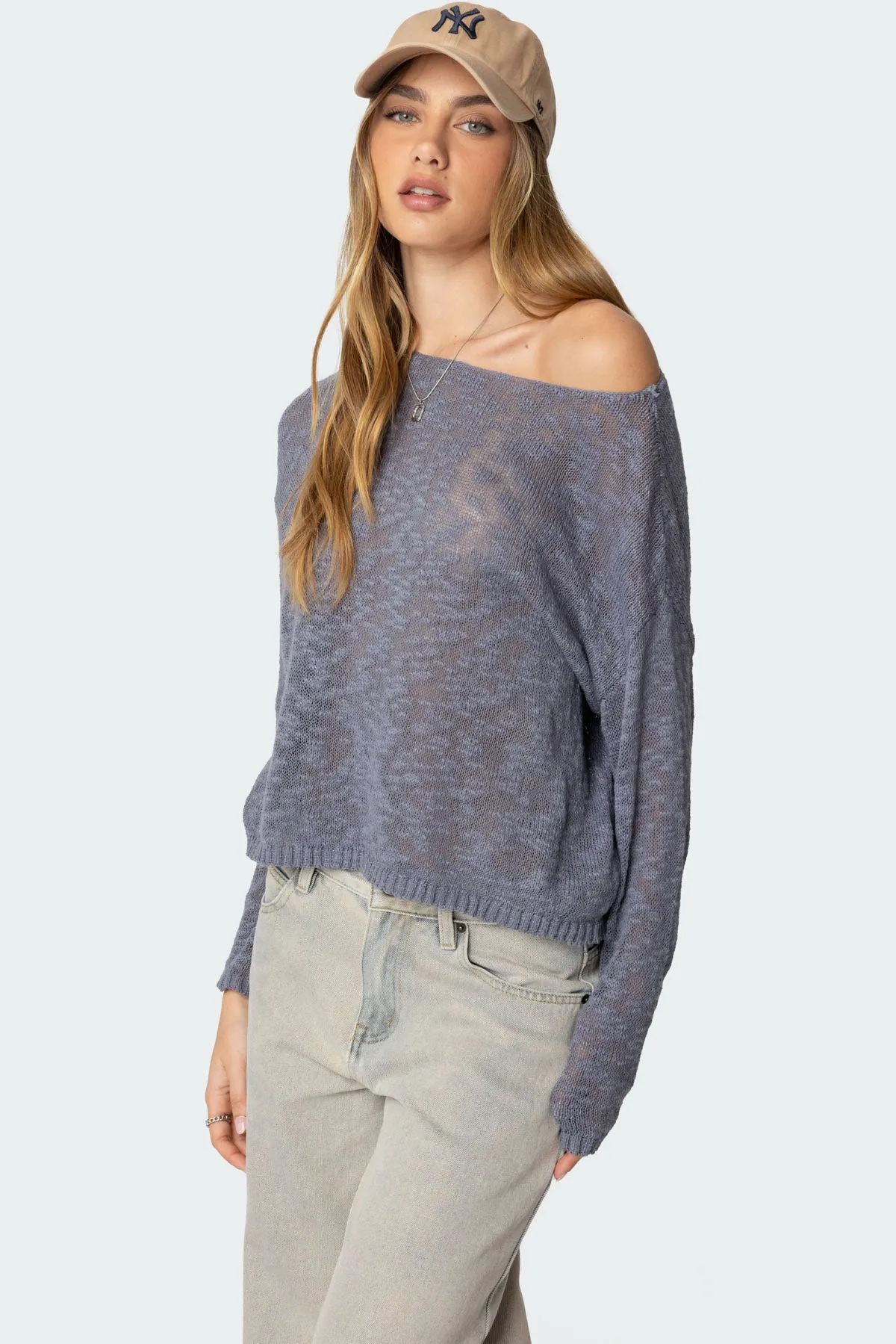Bri Oversized Boat Neck Sweater sold by Edikted product image thumbnail 3