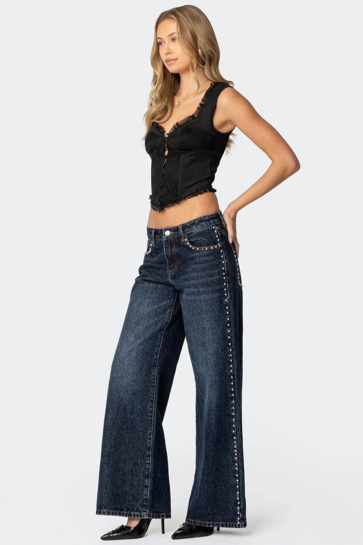 Button Front Lacey Corset sold by Edikted product image thumbnail 4