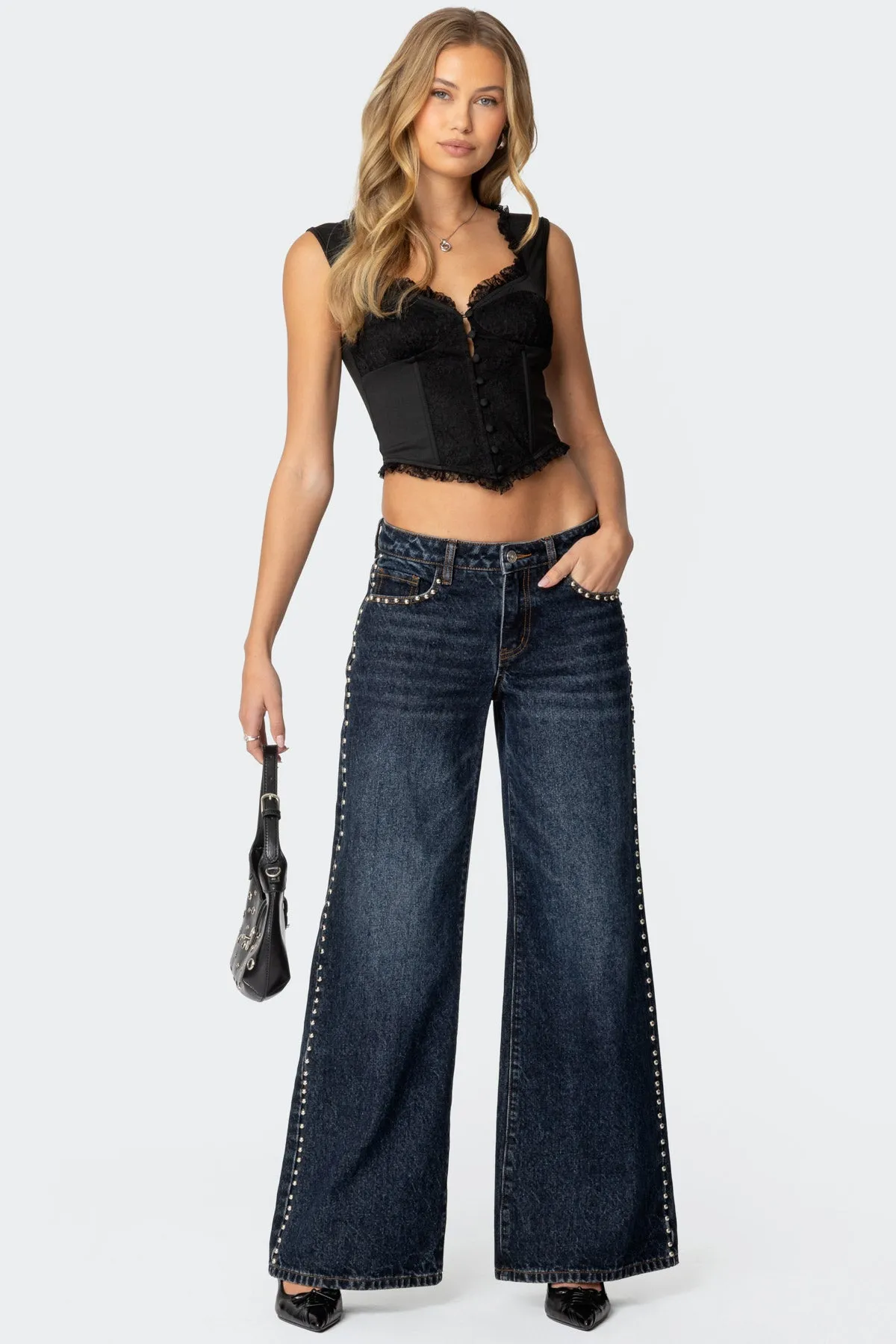 Button Front Lacey Corset sold by Edikted product image thumbnail 2