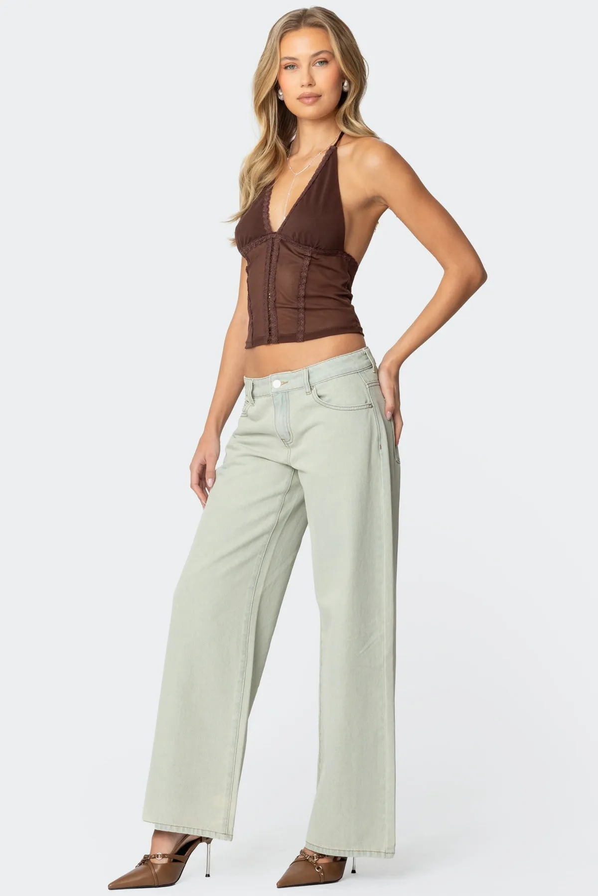 Lucie Lacey Mesh Halter Top sold by Edikted product image thumbnail 4