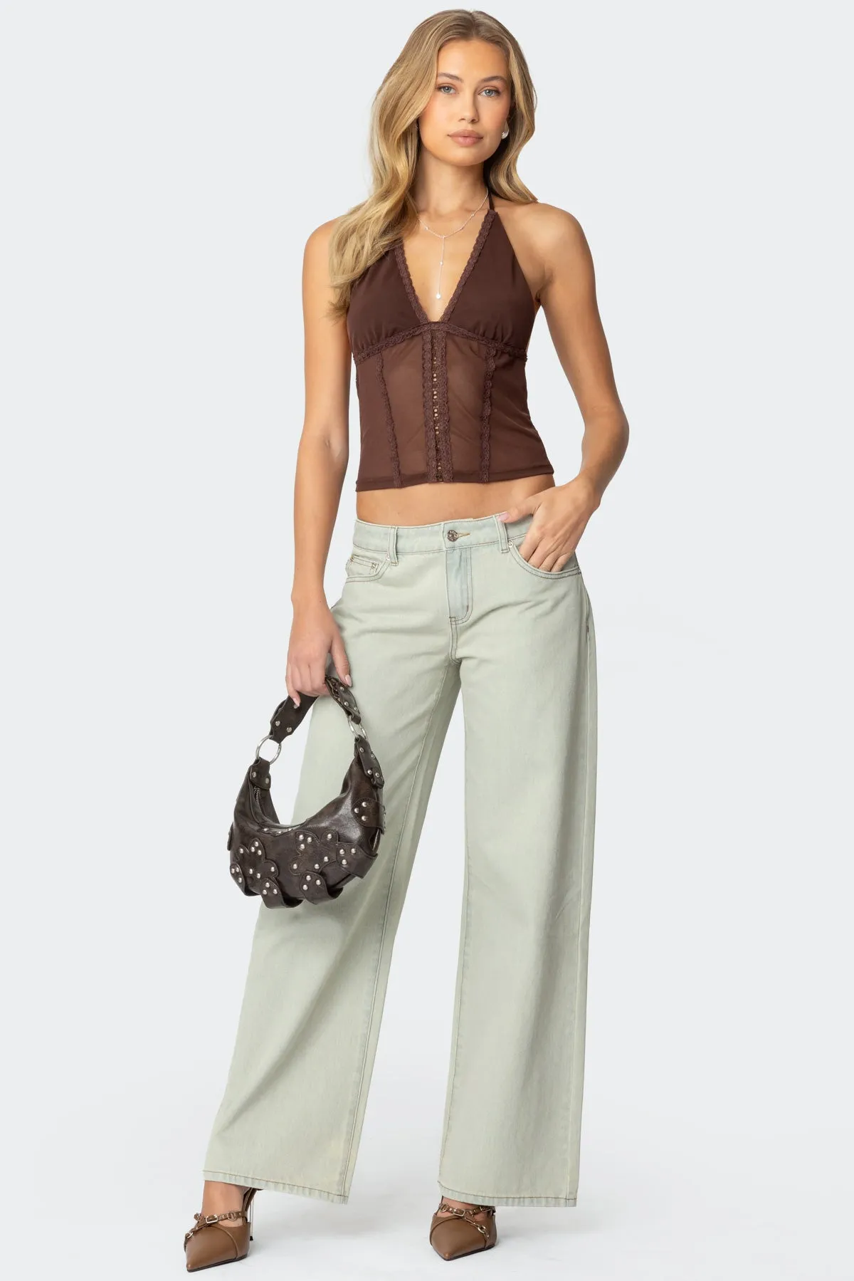 Lucie Lacey Mesh Halter Top sold by Edikted product image thumbnail 2