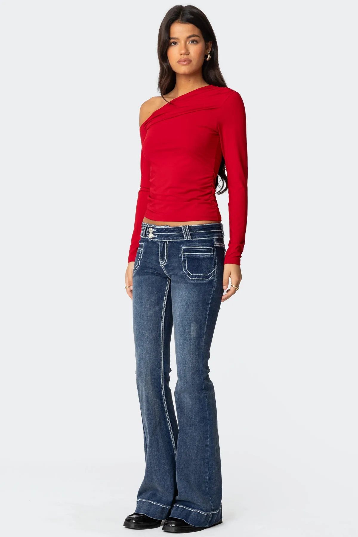 Ronnie Asymmetric Long Sleeve Top sold by Edikted product image thumbnail 4