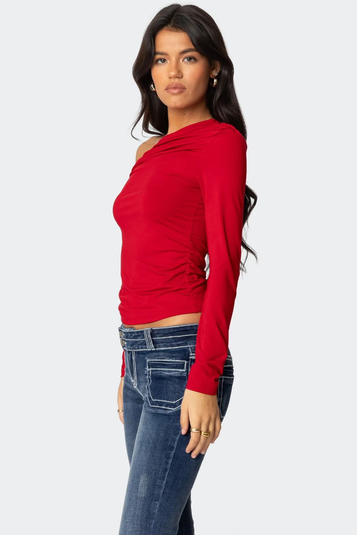 Ronnie Asymmetric Long Sleeve Top sold by Edikted product image thumbnail 3