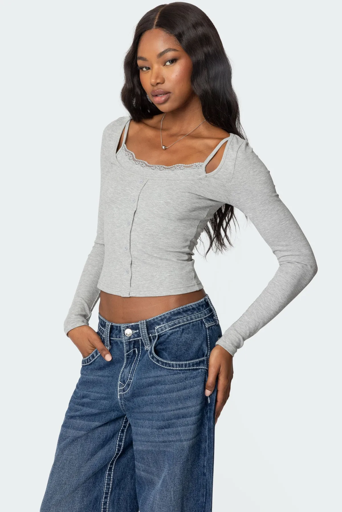Josi Layered Ribbed Top sold by Edikted product image thumbnail 3