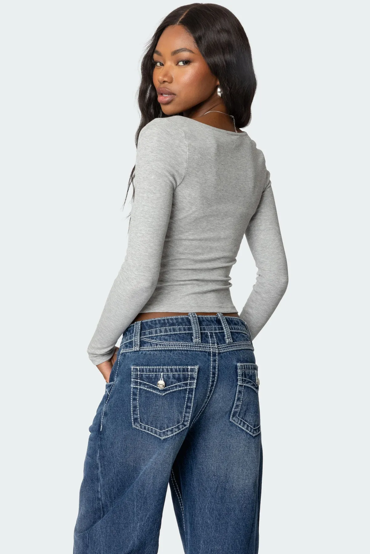 Josi Layered Ribbed Top sold by Edikted product image thumbnail 5