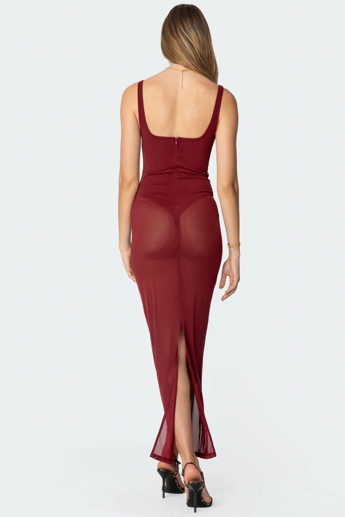 Mesh Built In Bodysuit Maxi Dress sold by Edikted product image thumbnail 4