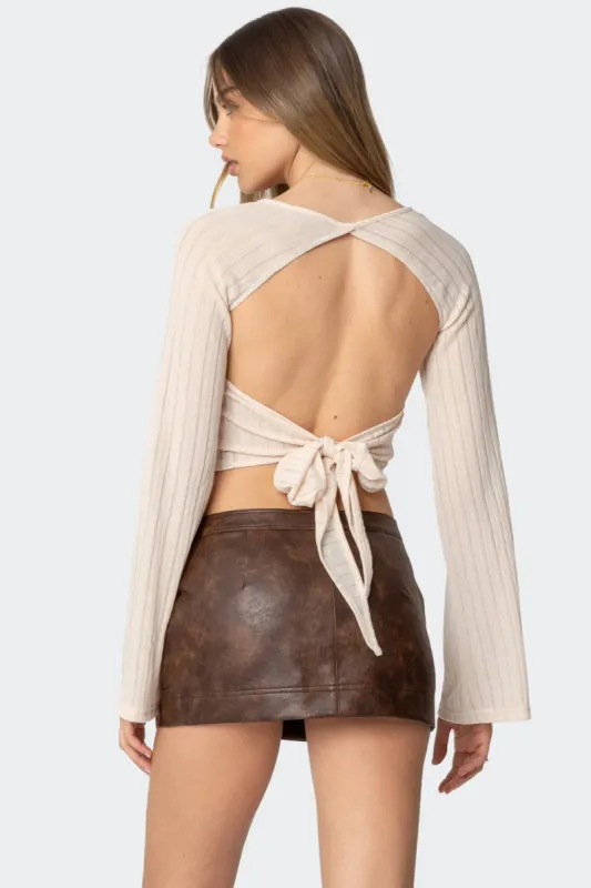 Rachelle Tied Backless Top sold by Edikted